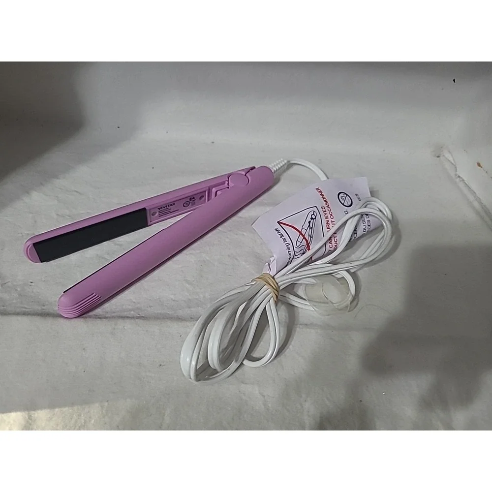 Vivitar Pink Mini‎ Flat Iron Hair Straightener Travel Size